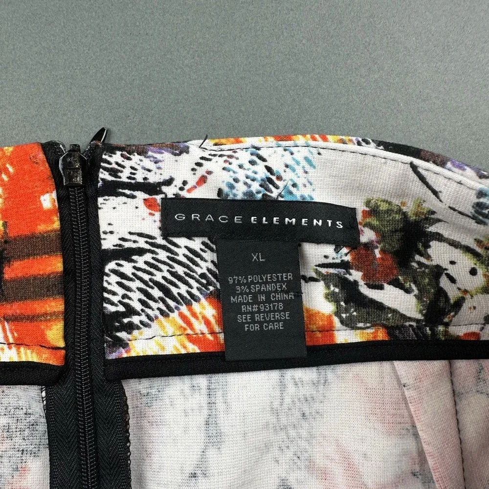Grace Elements Stretch Retro Core Printed High Waist Skirt Size‎ XL Women's EUC